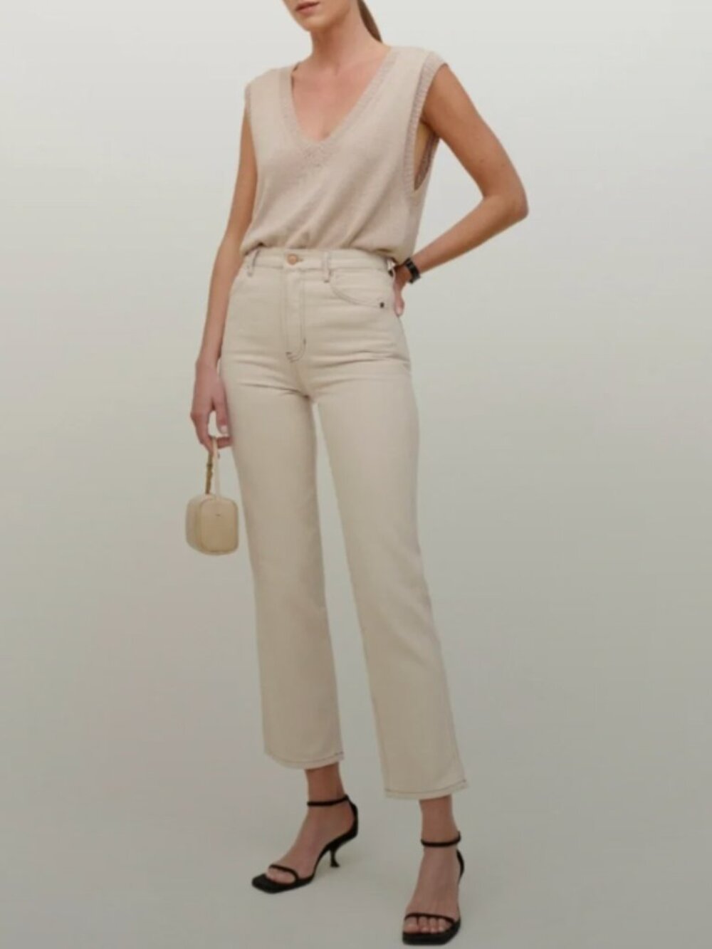Reformation Cowboy High Rise Straight Jeans Almond